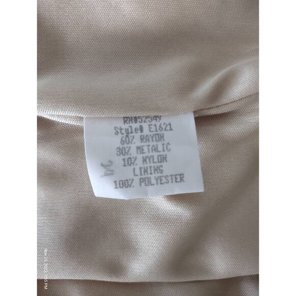 LAUNDRY Metallic Maxi Dress Size 6 Gold Lame Stretch Knit Sexy Bodycon Side Slit - Picture 12 of 12